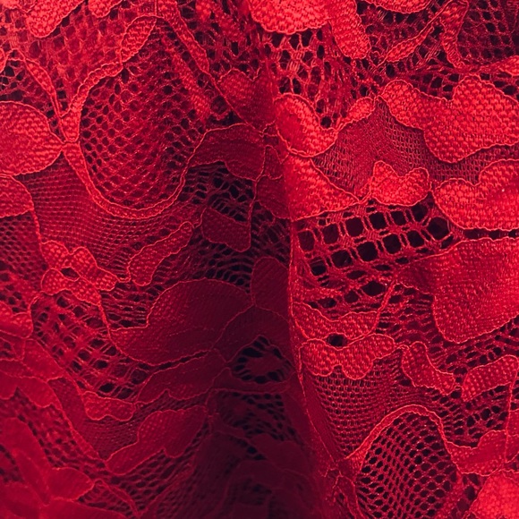 TORRID size 28 DARK RED LACE OFF SHOULDER PEPLUM DRESS - Picture 5 of 5